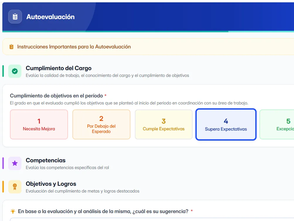 Evaluaciones de desempeño